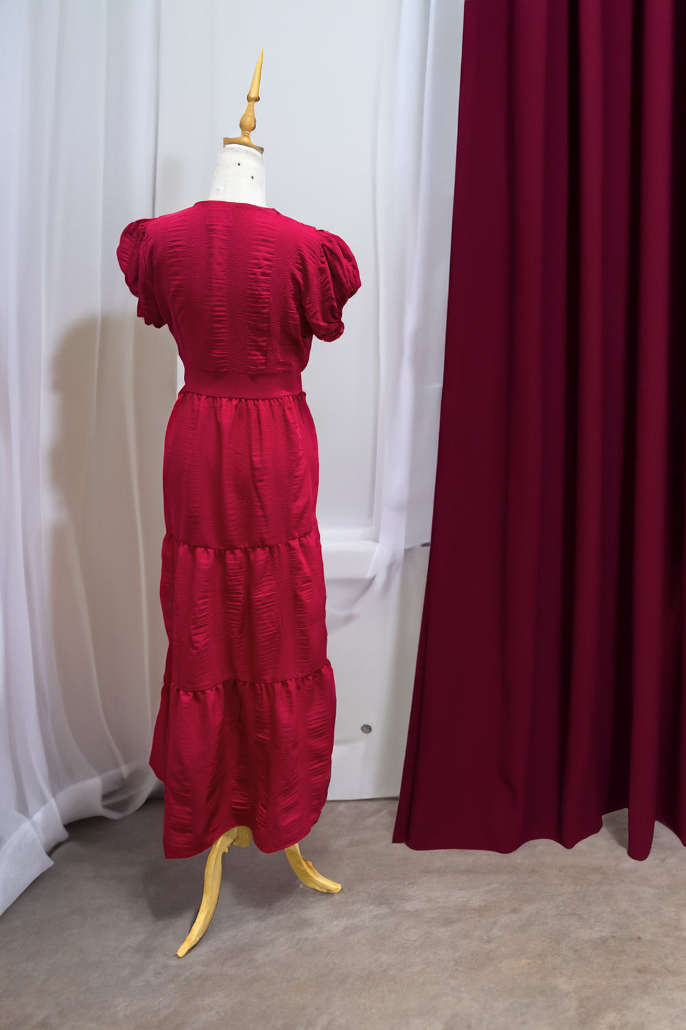 Radiant in Red: Chic Midi Dress