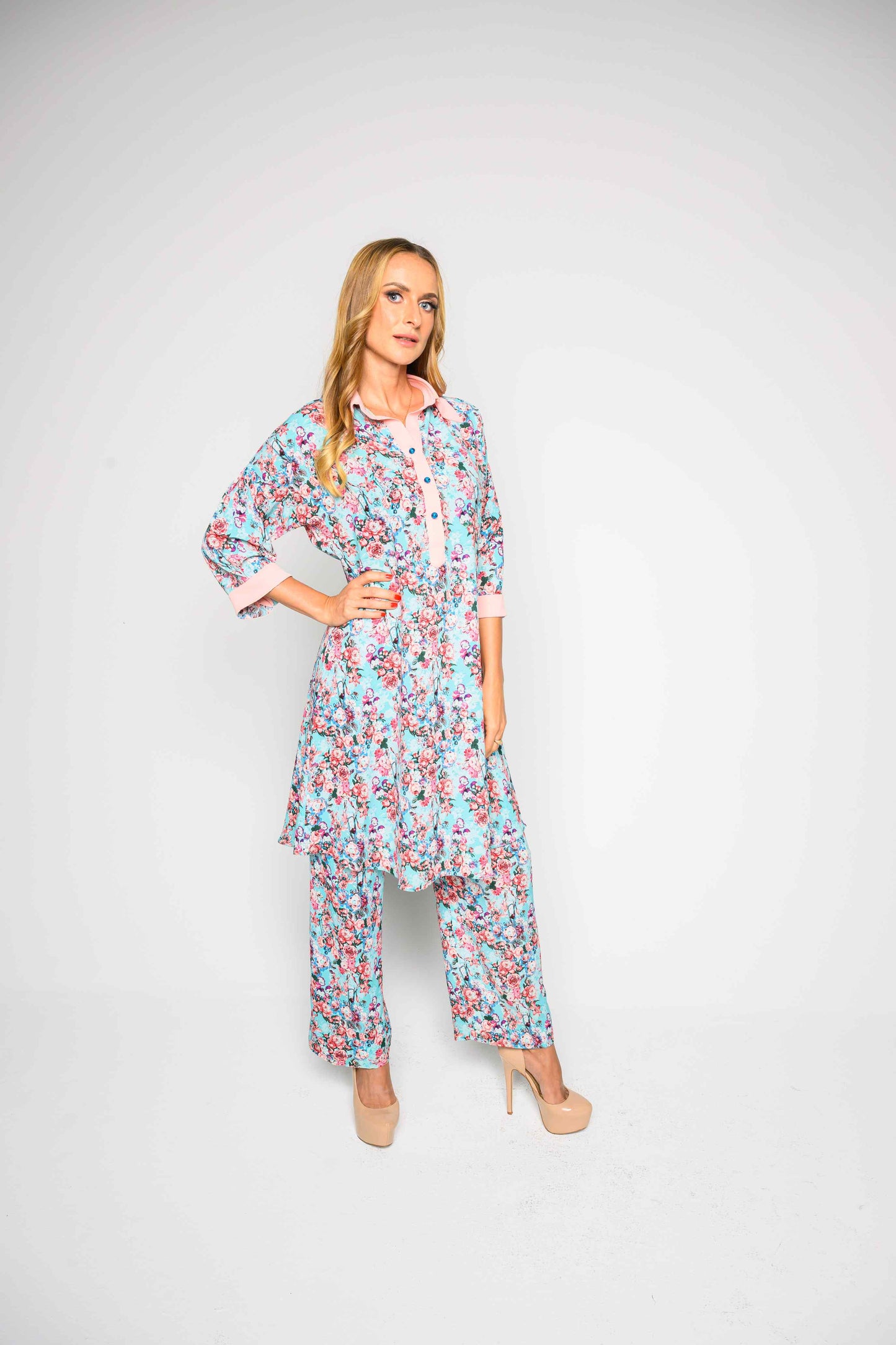 Blue & Pink Floral Co-Ord set RMGU