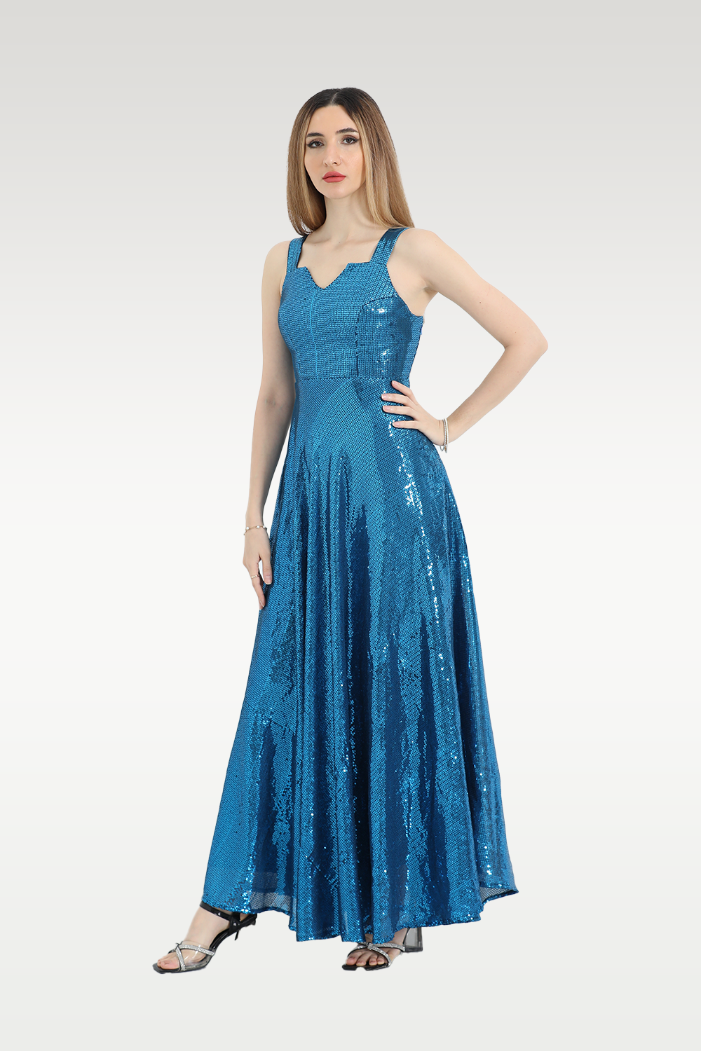 Alish Blue Glittery Gown