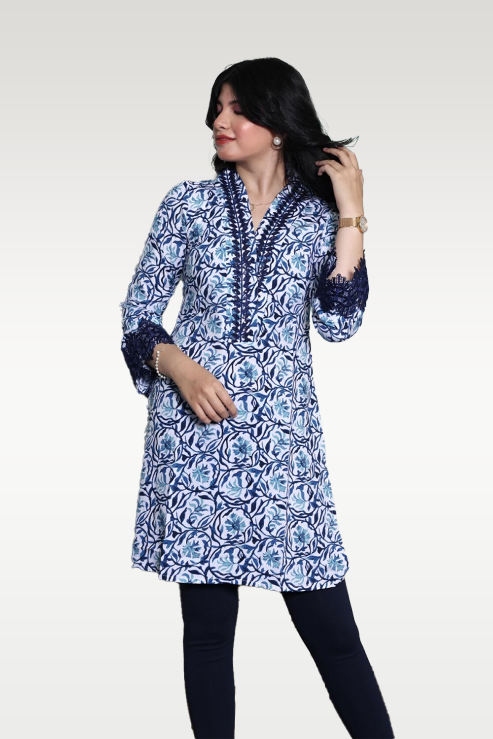 Alish Premium Cotton Blue Kurti RMFH