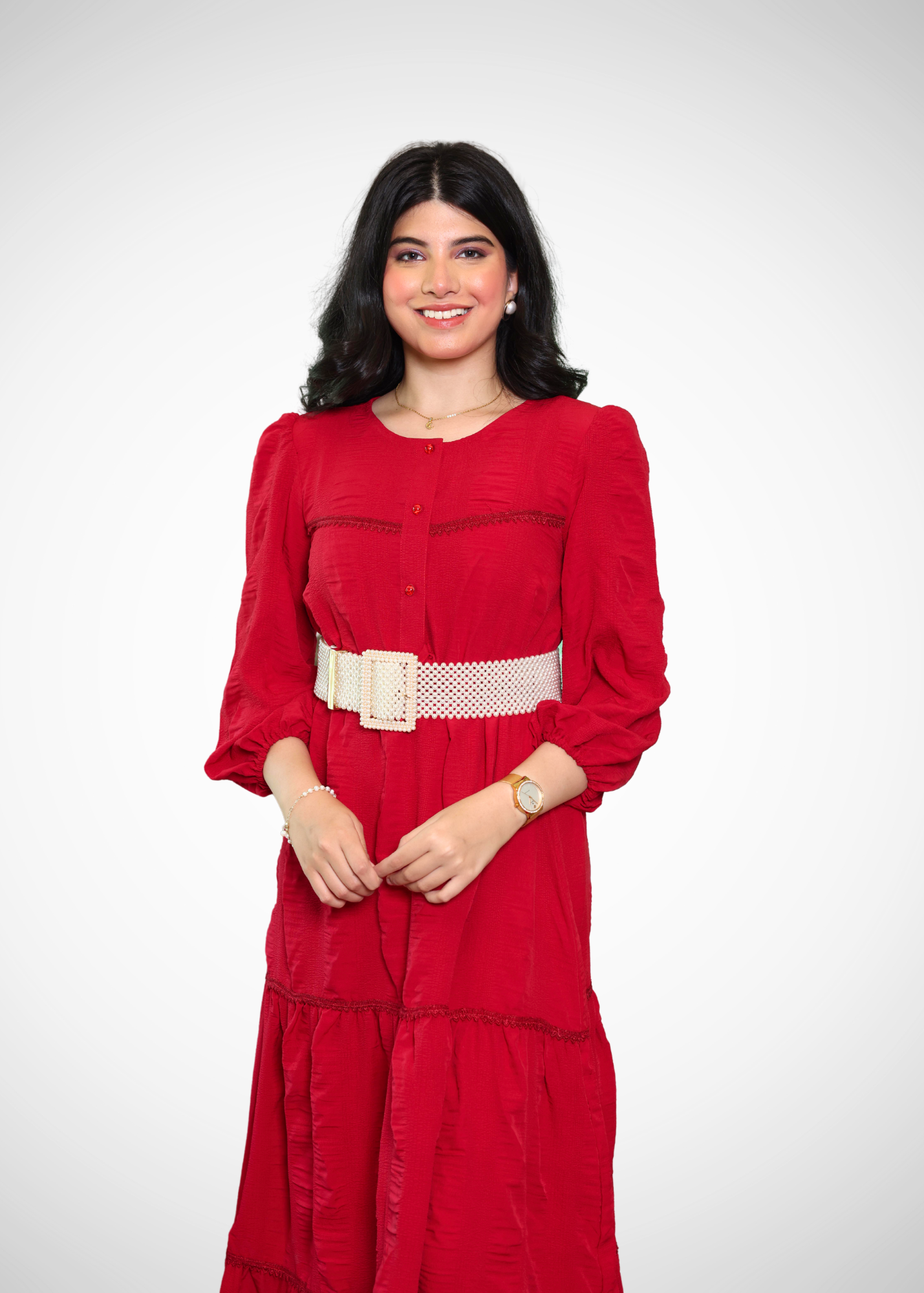 Alish Bold Red Boho Style Long Dress RMBP1