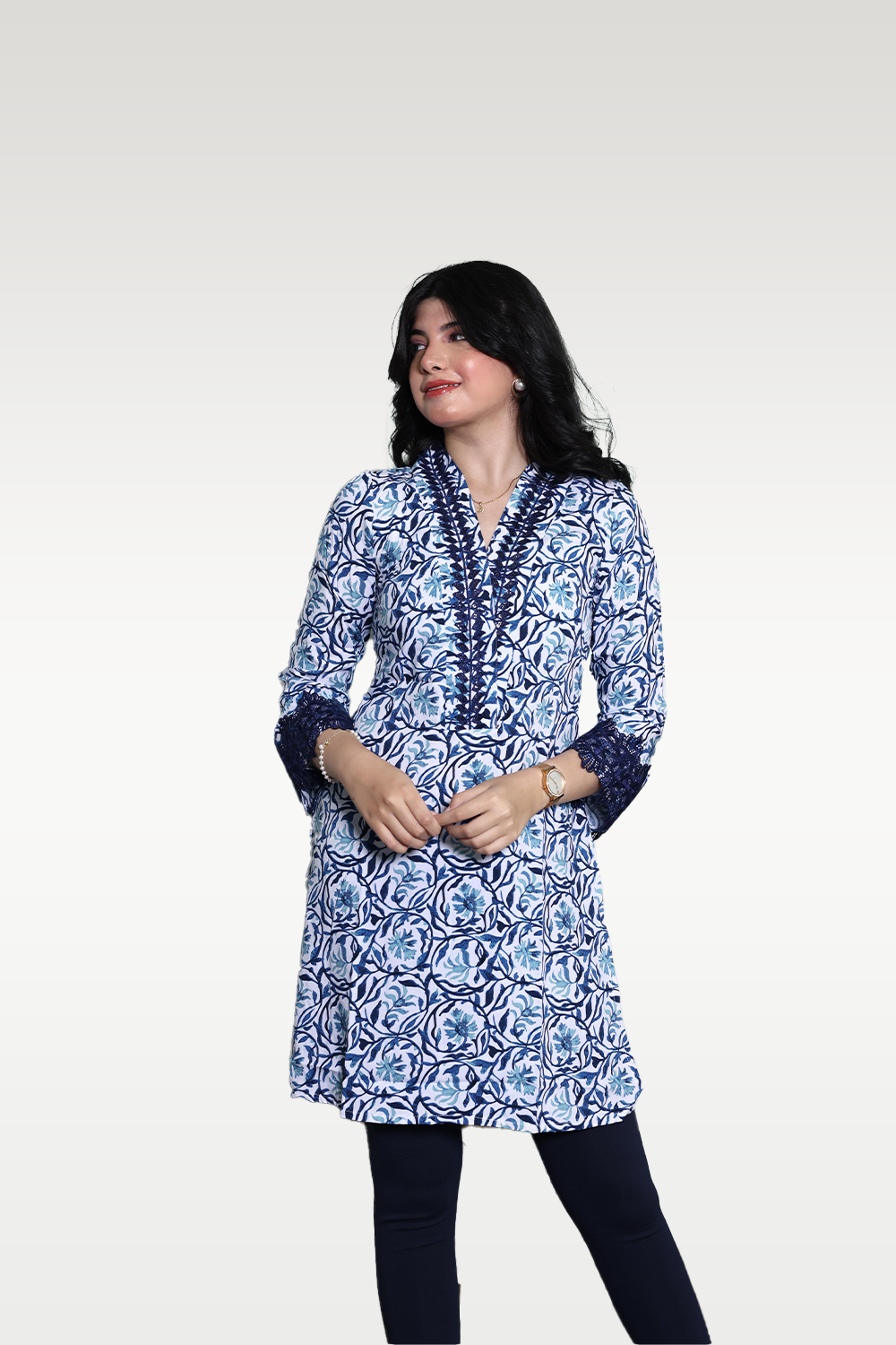 Alish Premium Cotton Blue Kurti RMFH