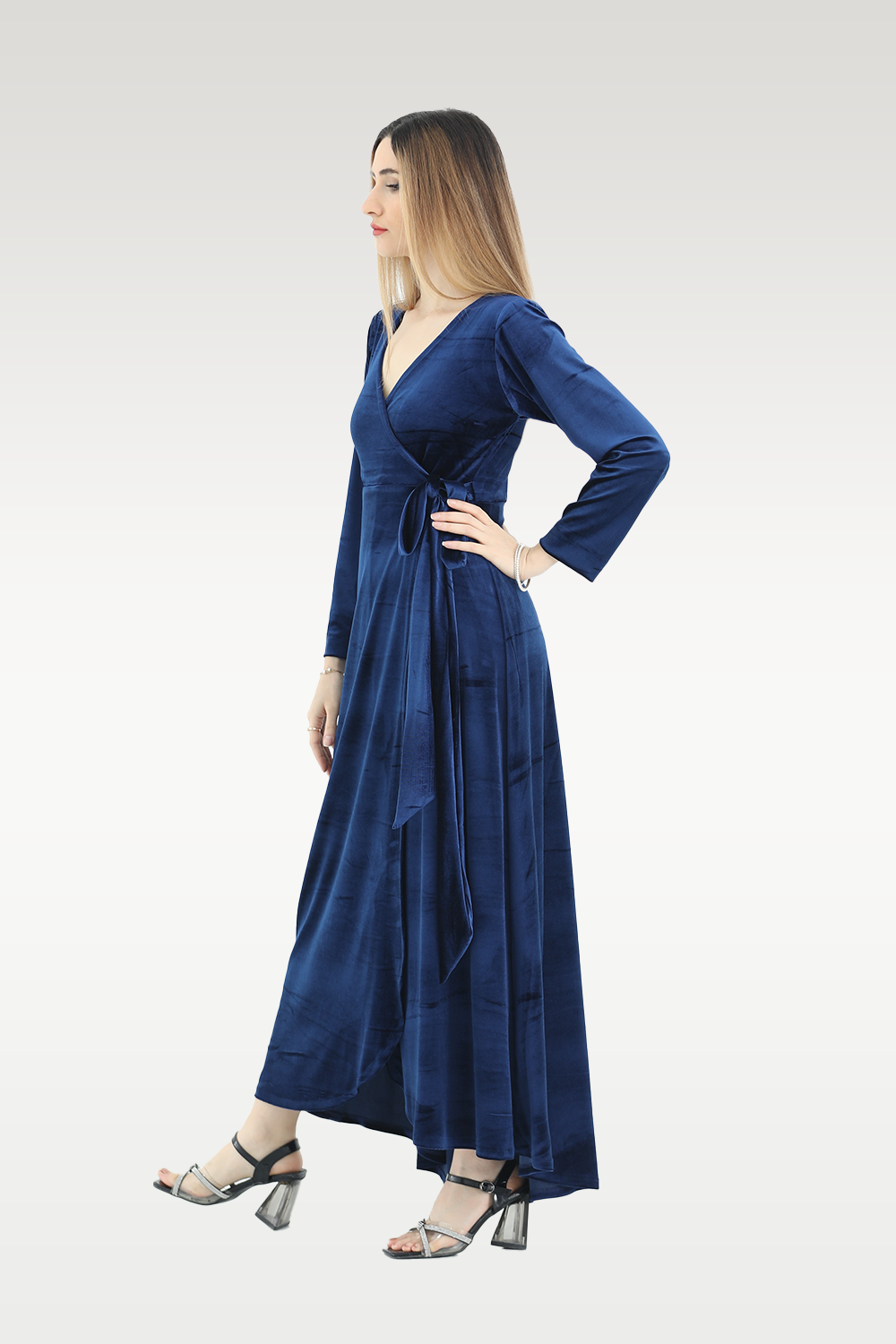 Alish Blue Velvet Gown