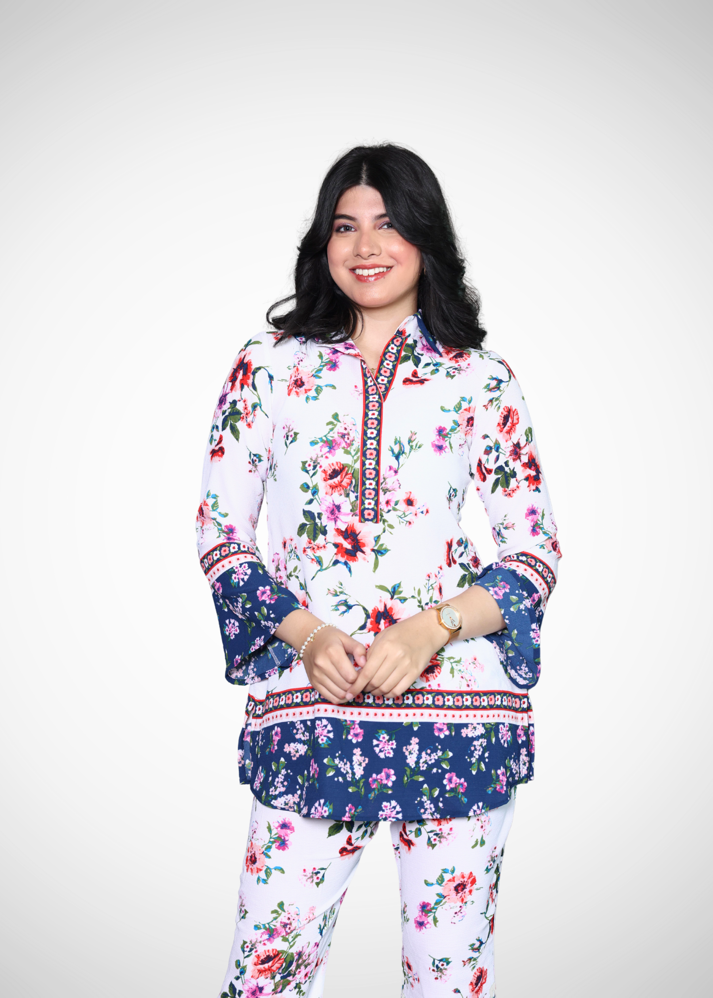 Alish Full Sleeves Cord Set With Floral Print RMIA1