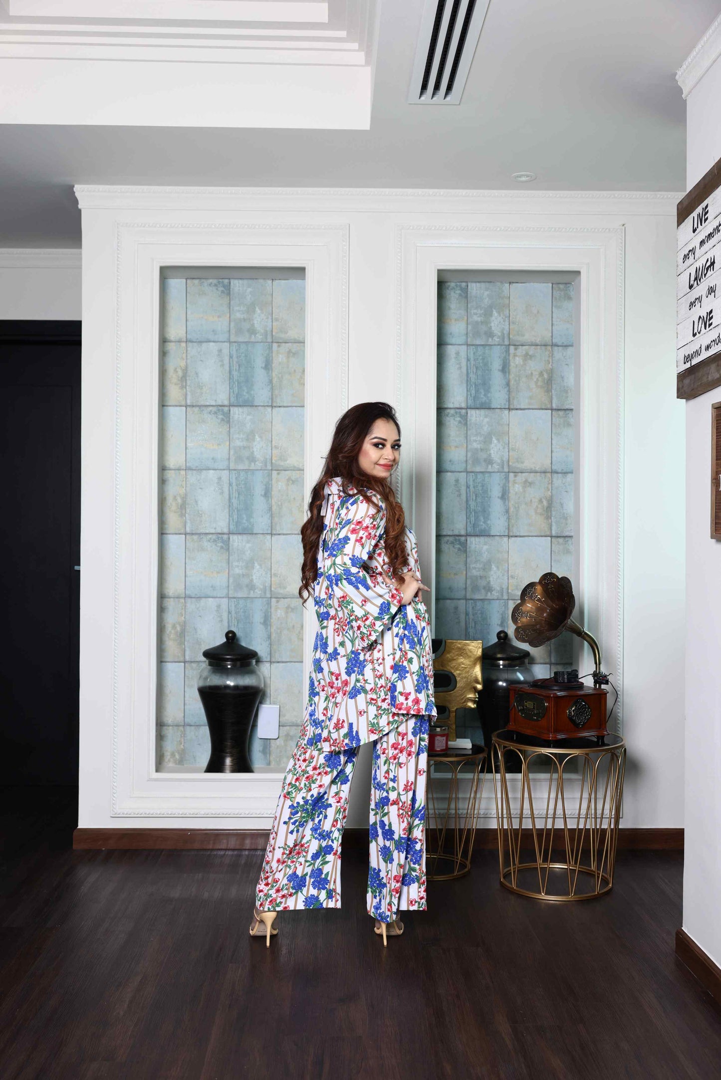 Blue & Red Printed Co-Ord Set RMHU