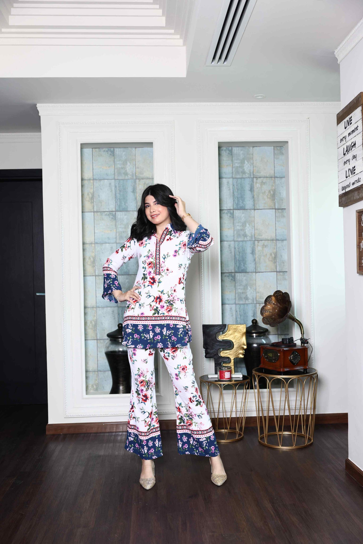 Alish Printed Crepe White Co-Ord Set RMIA