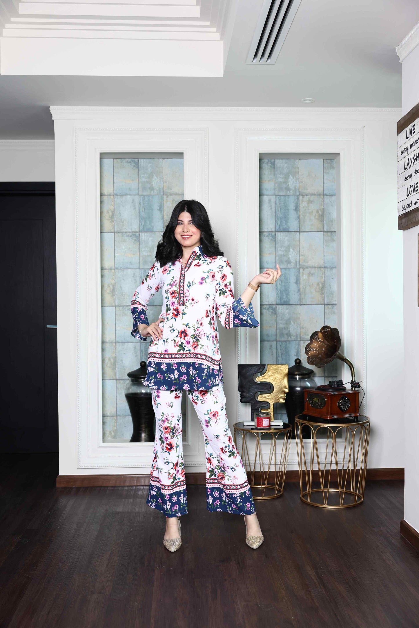 Alish Printed Crepe White Co-Ord Set RMIA