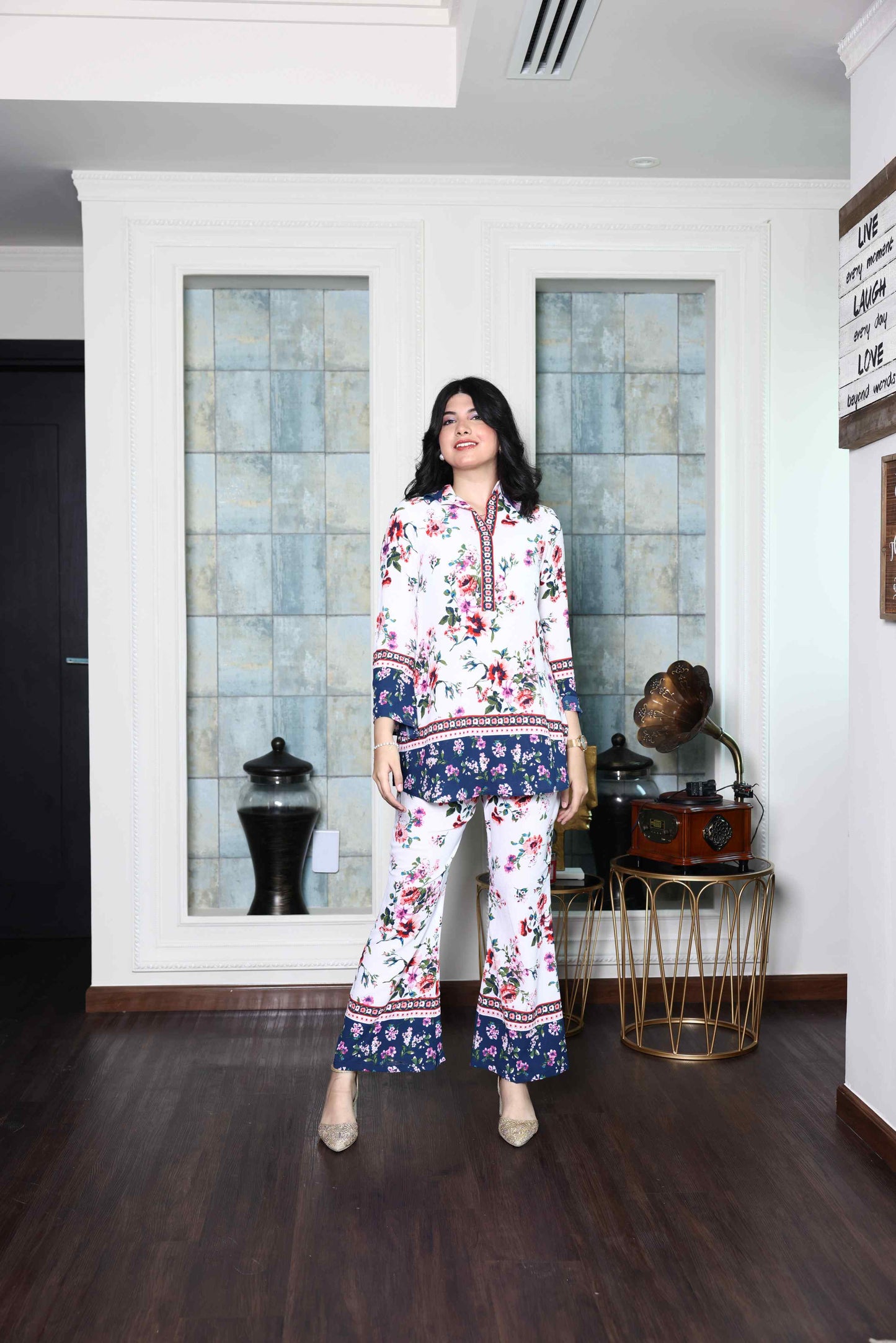 Alish Printed Crepe White Co-Ord Set RMIA