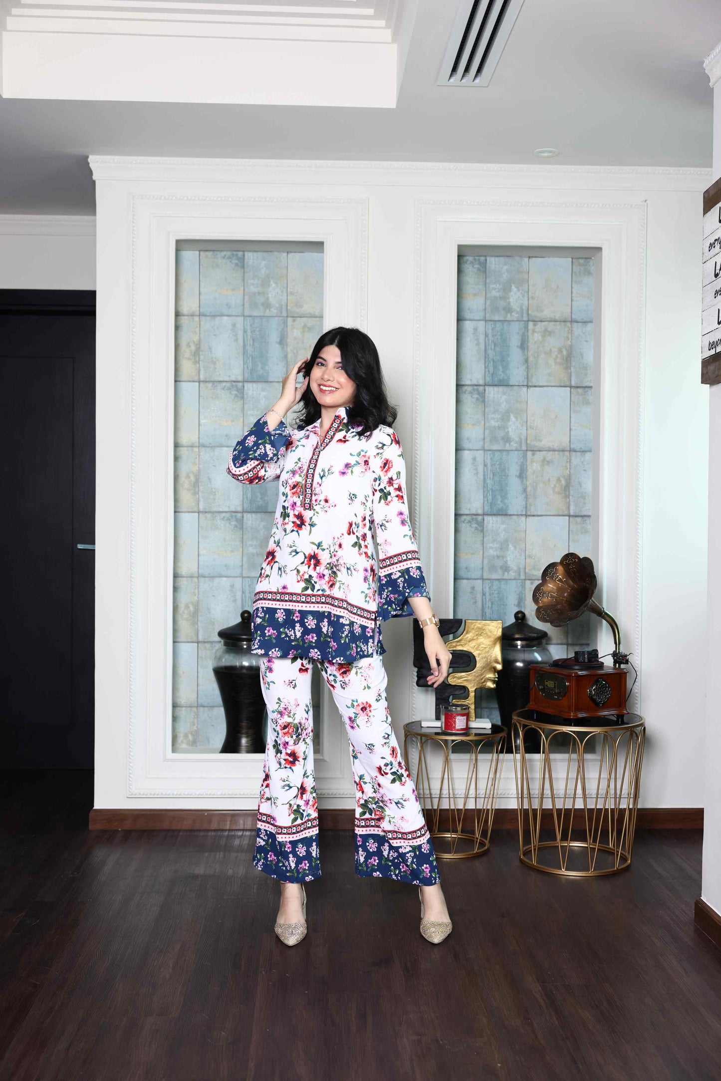 Alish Printed Crepe White Co-Ord Set RMIA