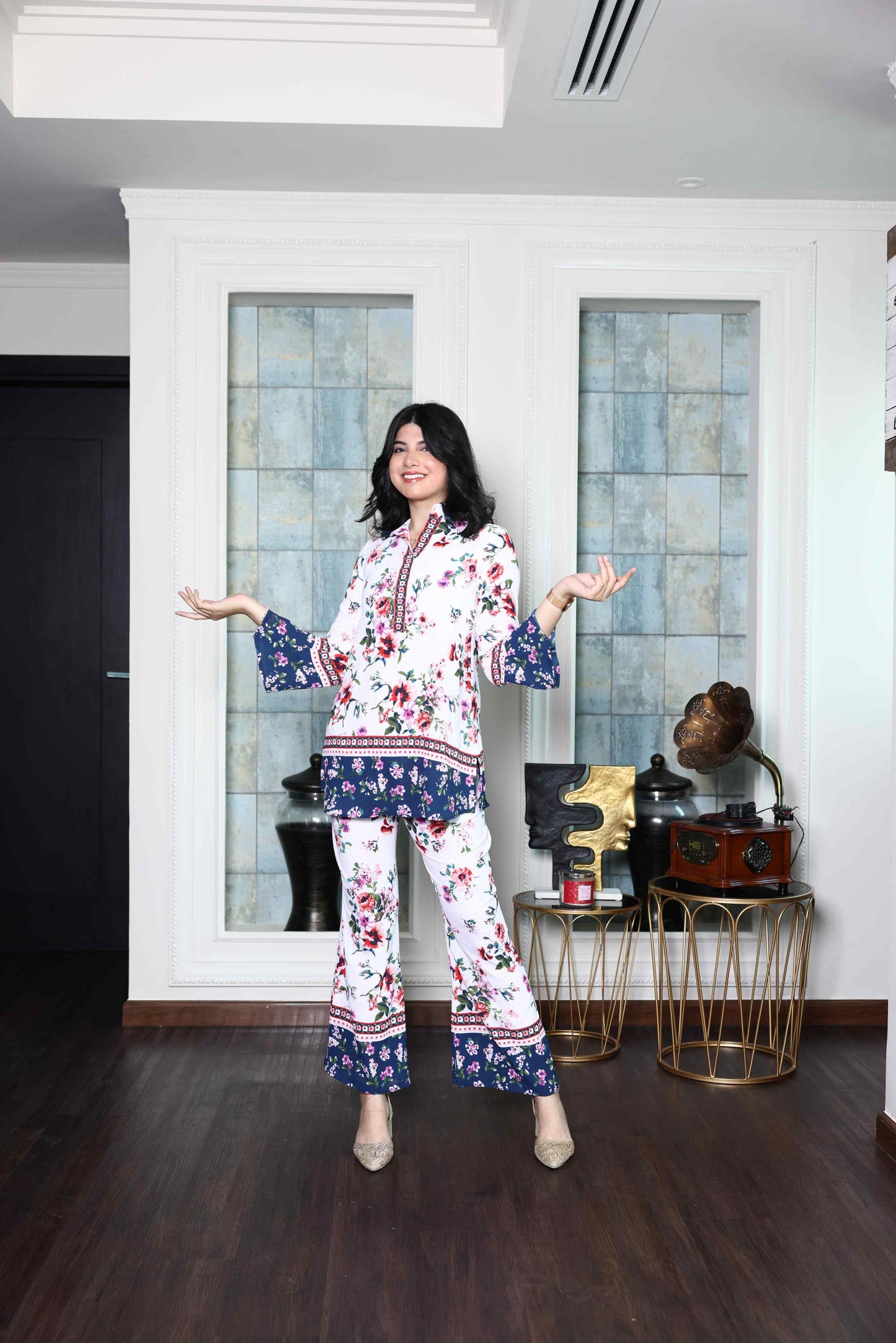 Alish Printed Crepe White Co-Ord Set RMIA