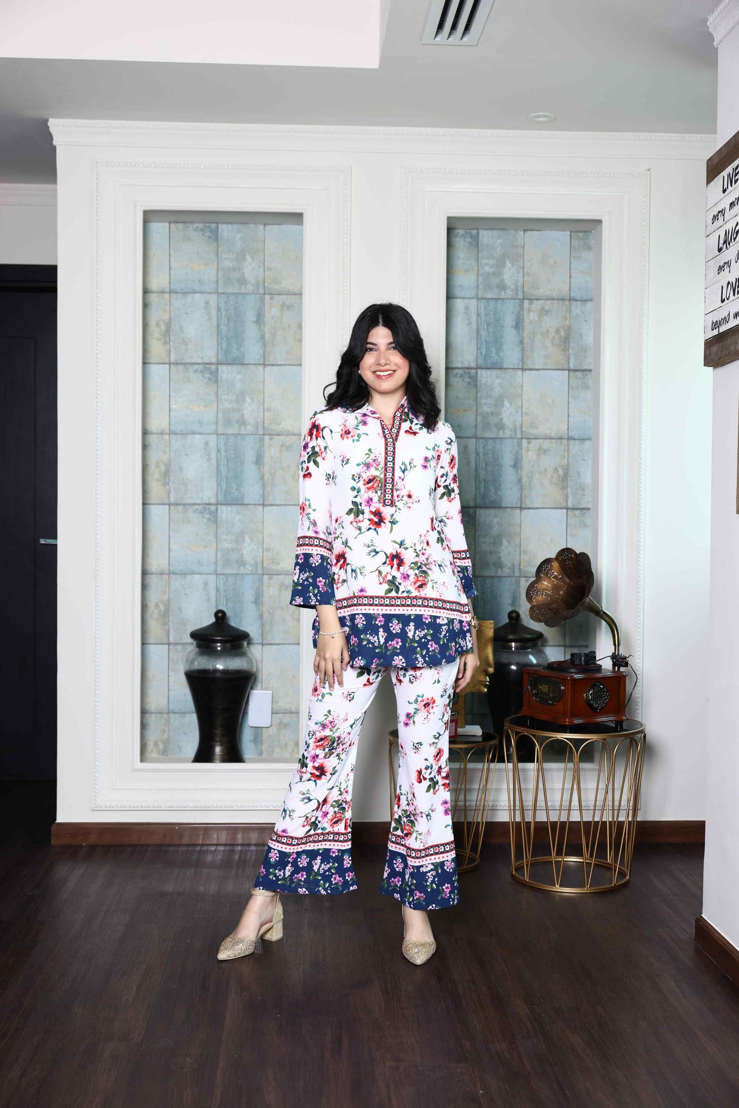 Alish Printed Crepe White Co-Ord Set RMIA