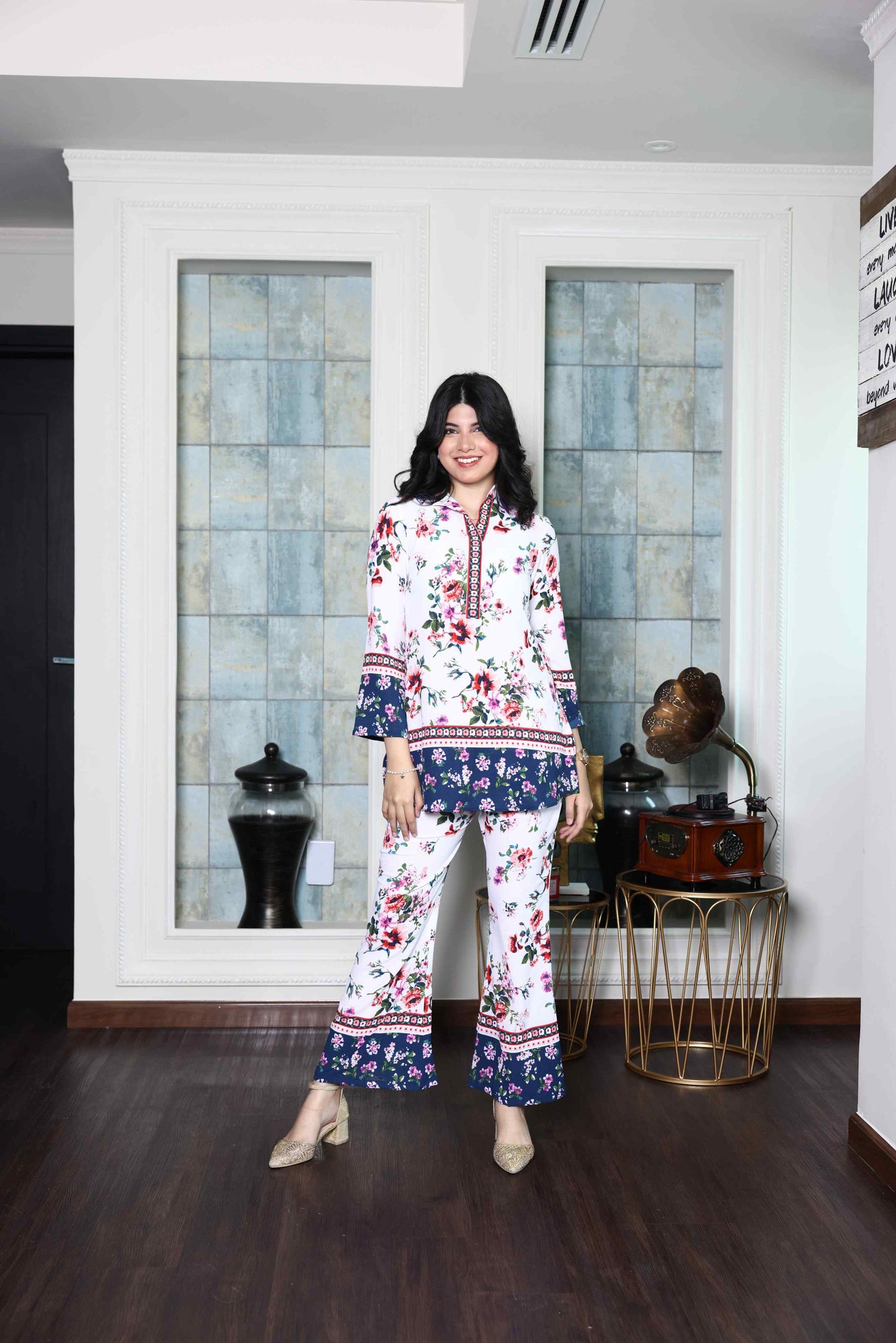 Alish Printed Crepe White Co-Ord Set RMIA