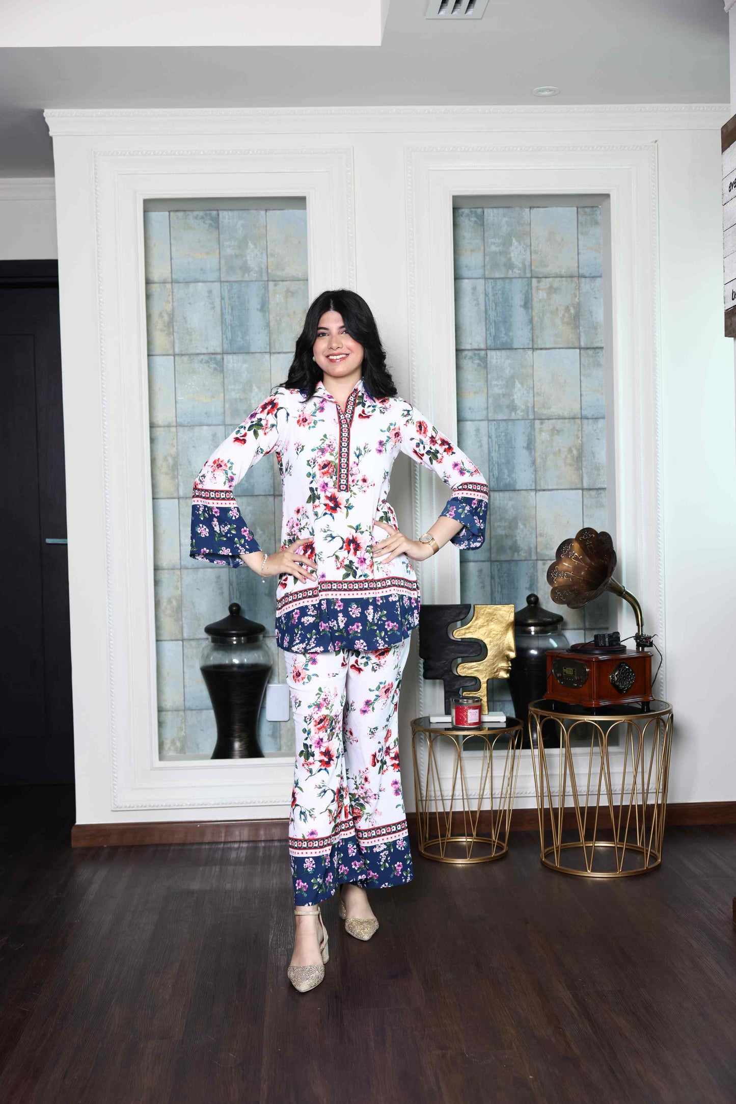Alish Printed Crepe White Co-Ord Set RMIA