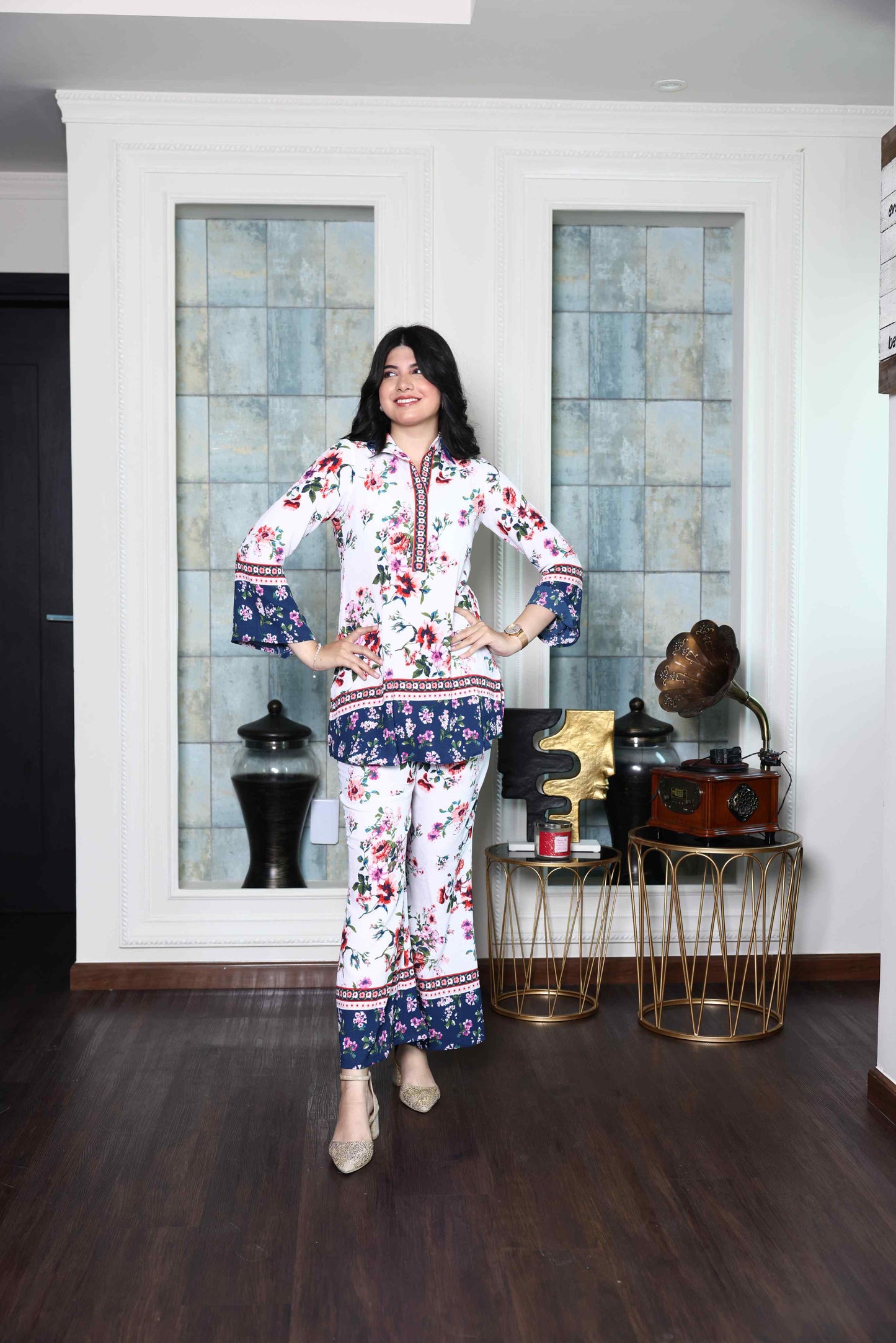 Alish Printed Crepe White Co-Ord Set RMIA
