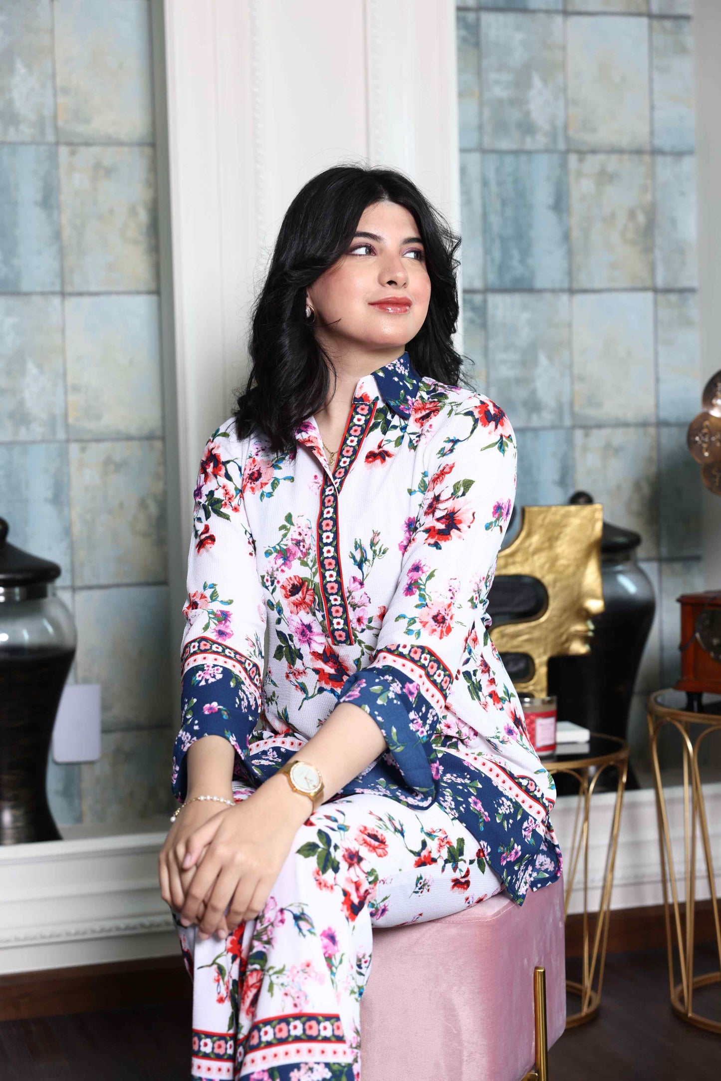 Alish Printed Crepe White Co-Ord Set RMIA