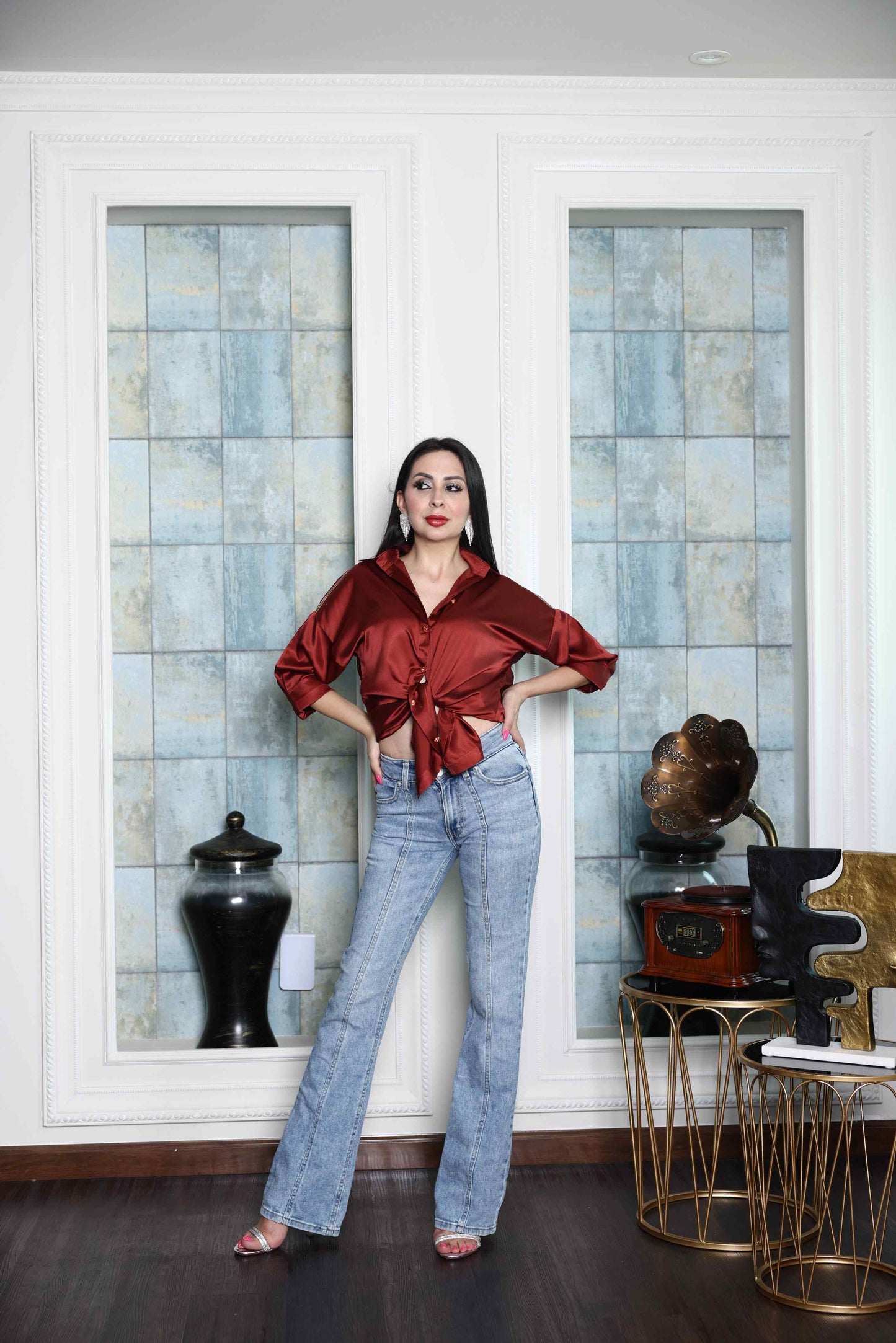 Alish Dark Red Casual Top RMIR