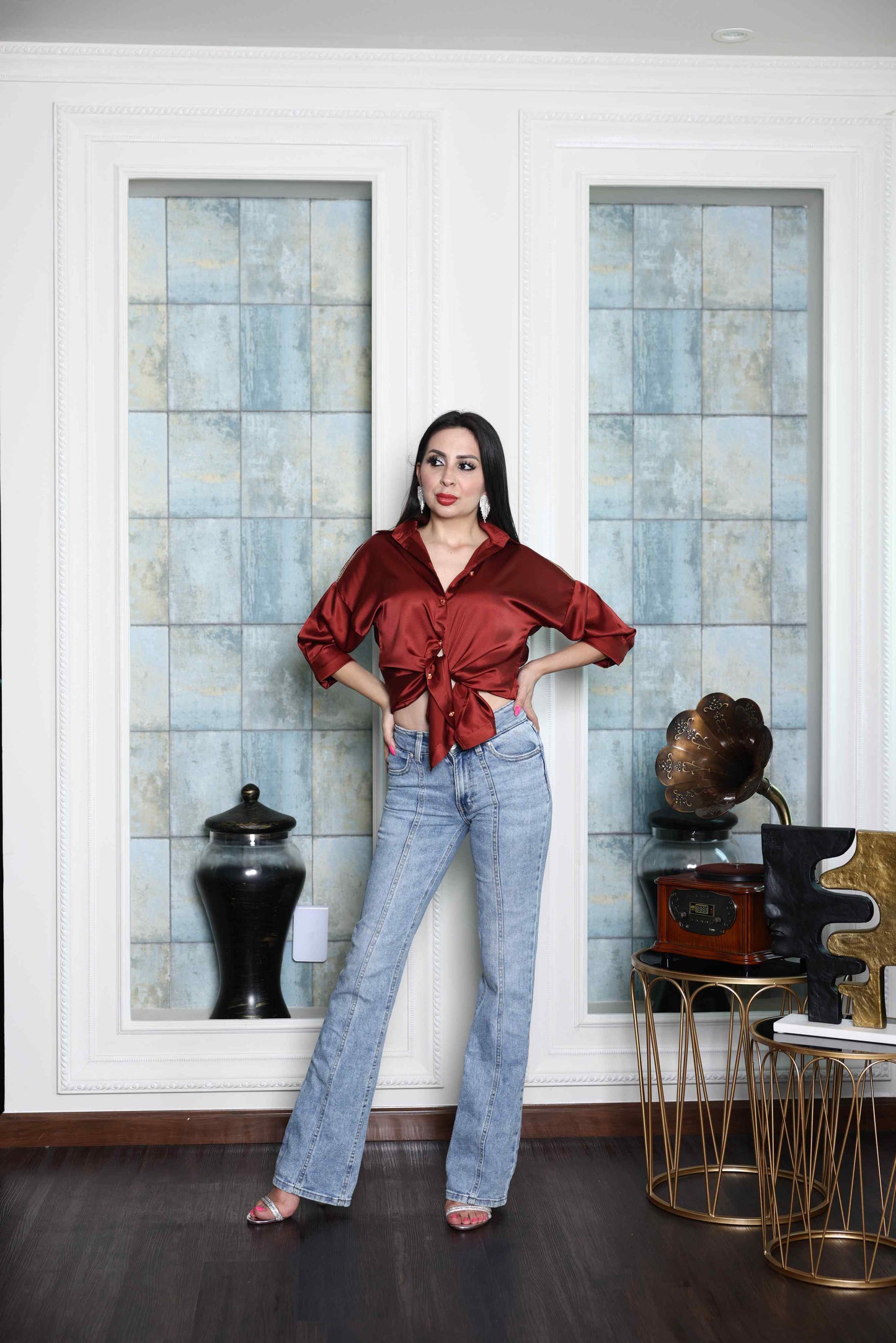 Alish Dark Red Casual Top RMIR