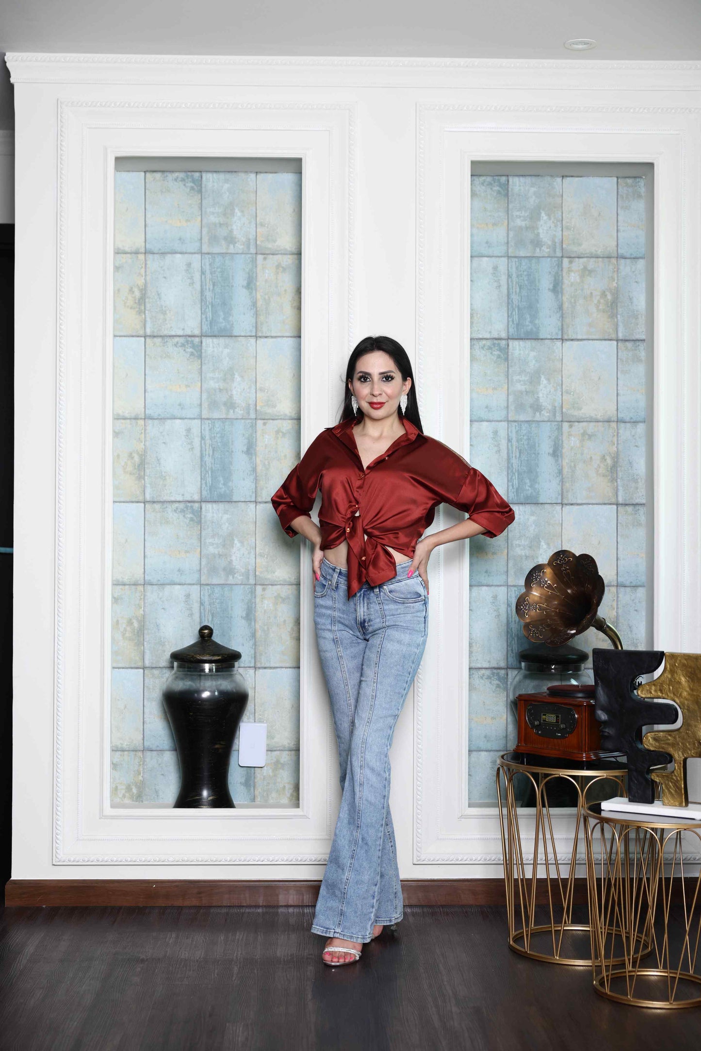 Alish Dark Red Casual Top RMIR