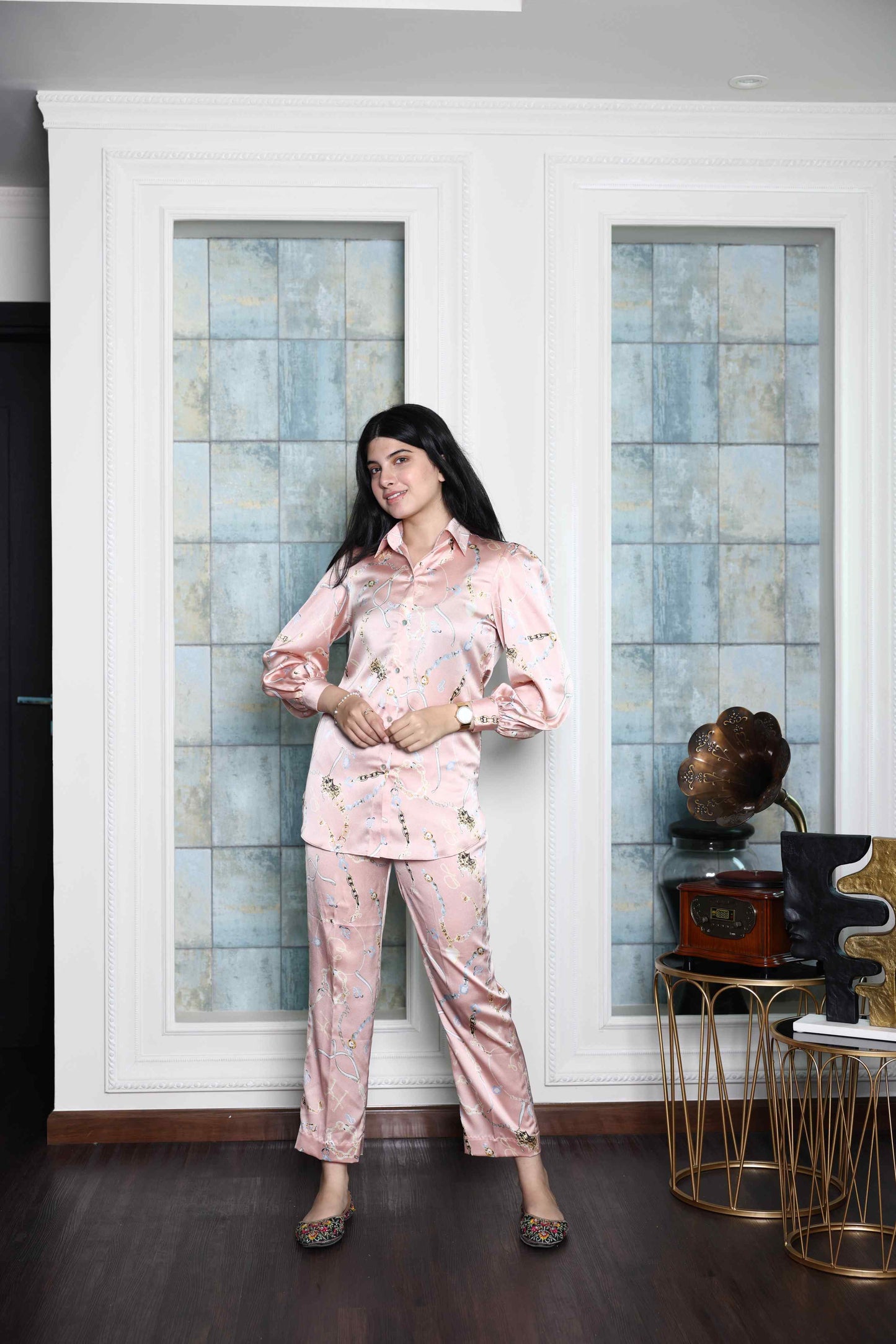 Alish Soft Satin Co ord Set RMIE