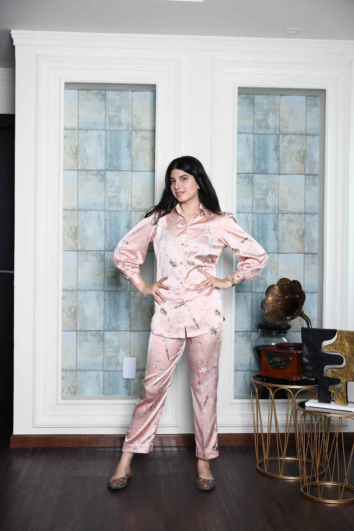 Alish Soft Satin Co ord Set RMIE