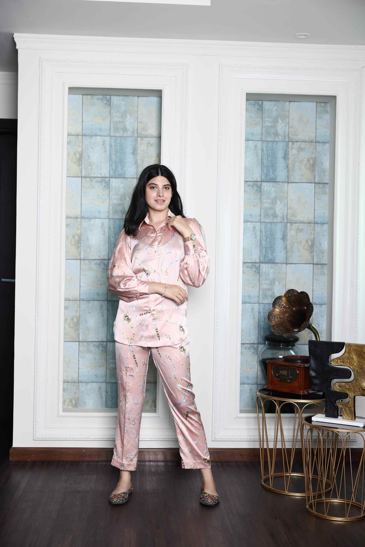 Alish Soft Satin Co ord Set RMIE