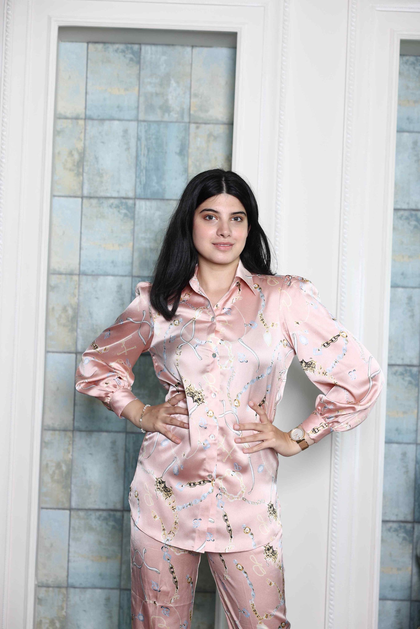 Alish Soft Satin Co ord Set RMIE