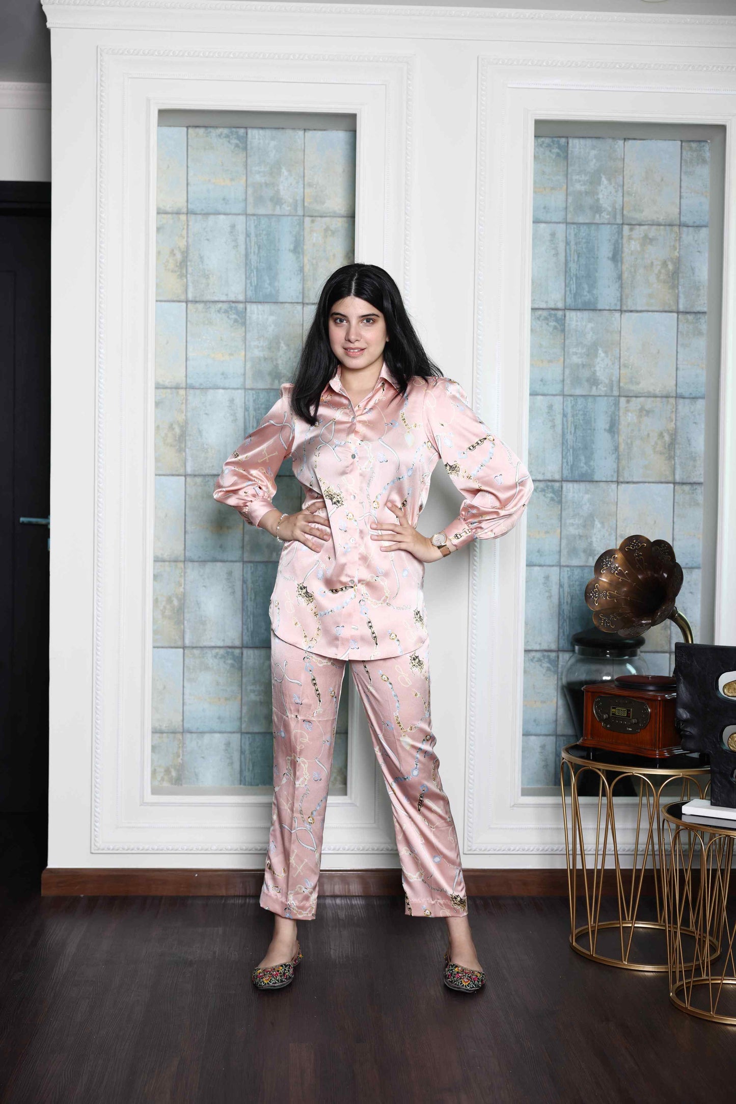 Alish Soft Satin Co ord Set RMIE