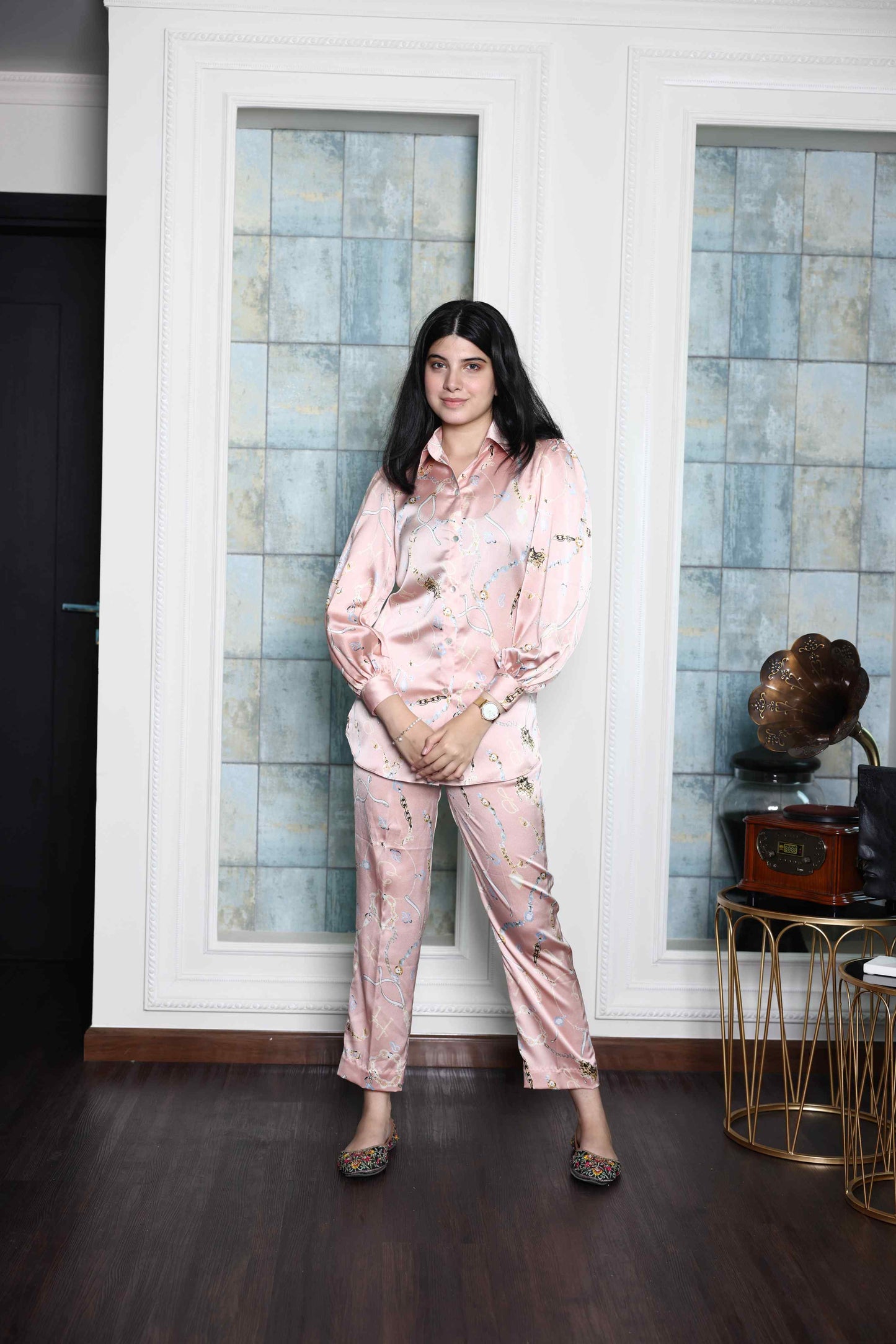 Alish Soft Satin Co ord Set RMIE