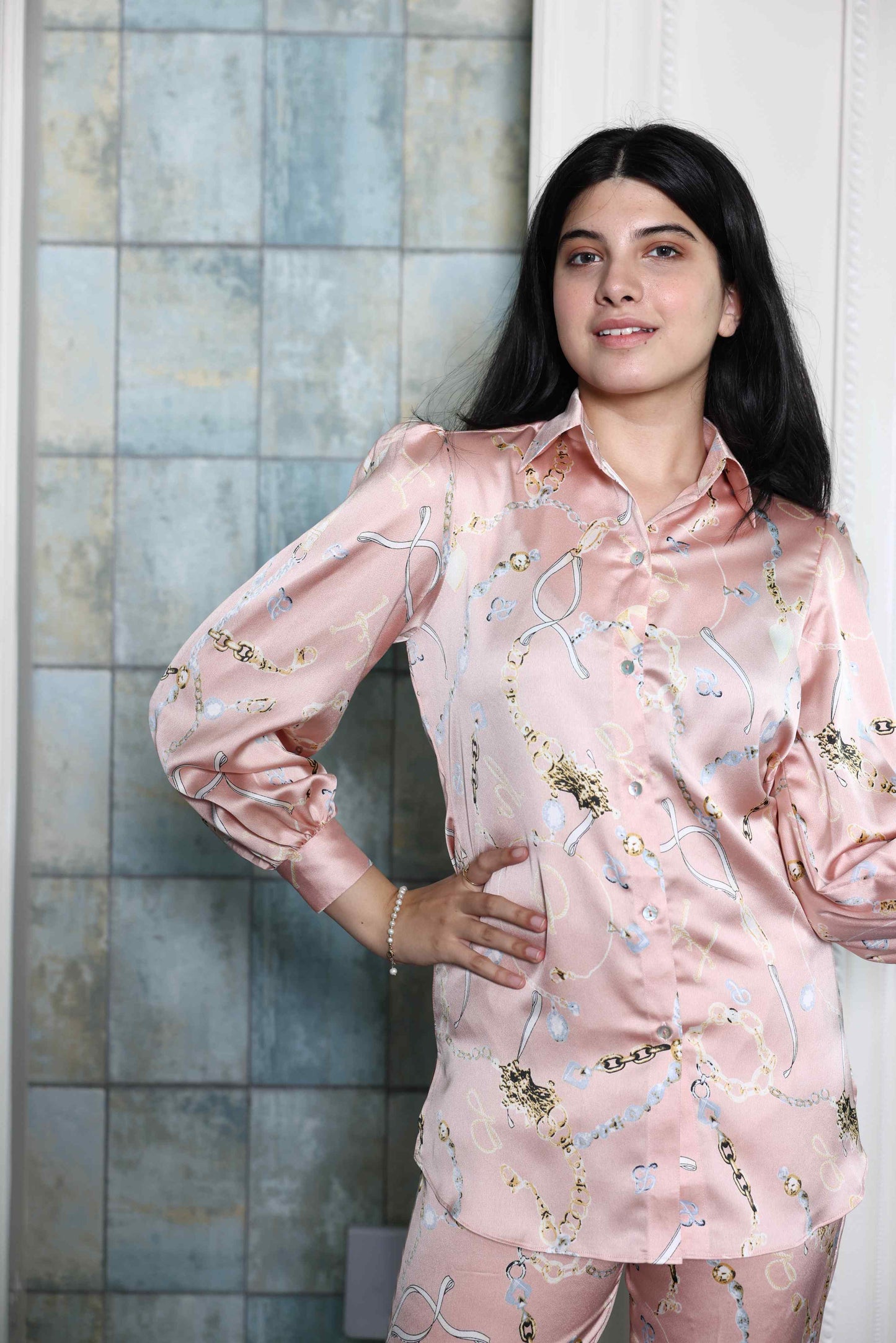 Alish Soft Satin Co ord Set RMIE
