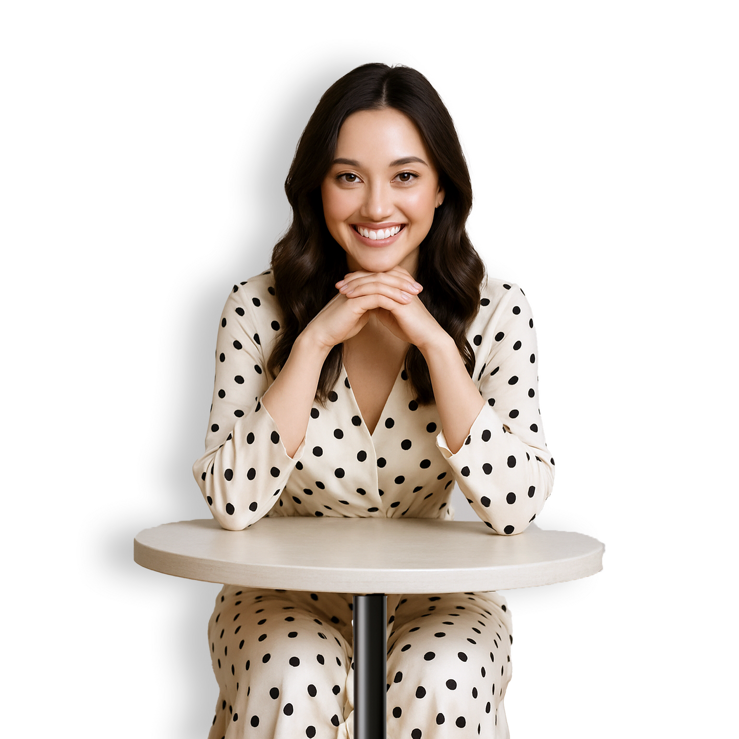 Elegant Polka Dot Wrap Dress