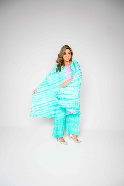 RMCP - Sea Green Crepe Kaftan Co-Ord Set