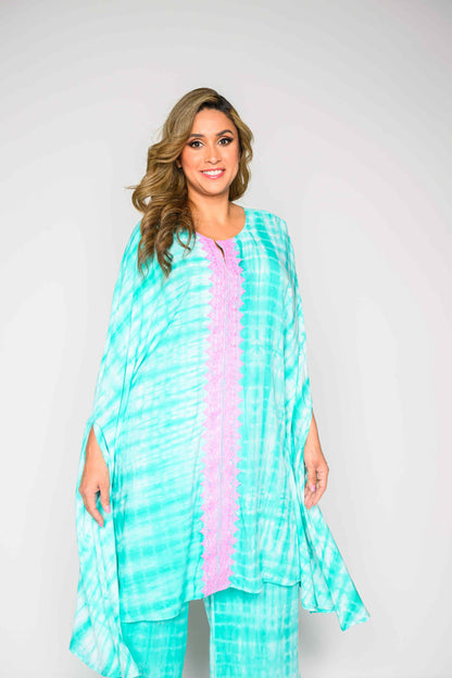 RMCP - Sea Green Crepe Kaftan Co-Ord Set