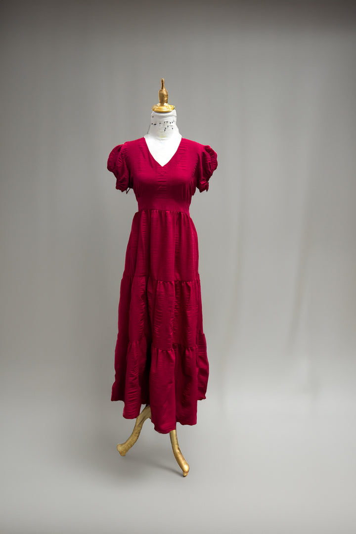 Radiant in Red: Chic Midi Dress