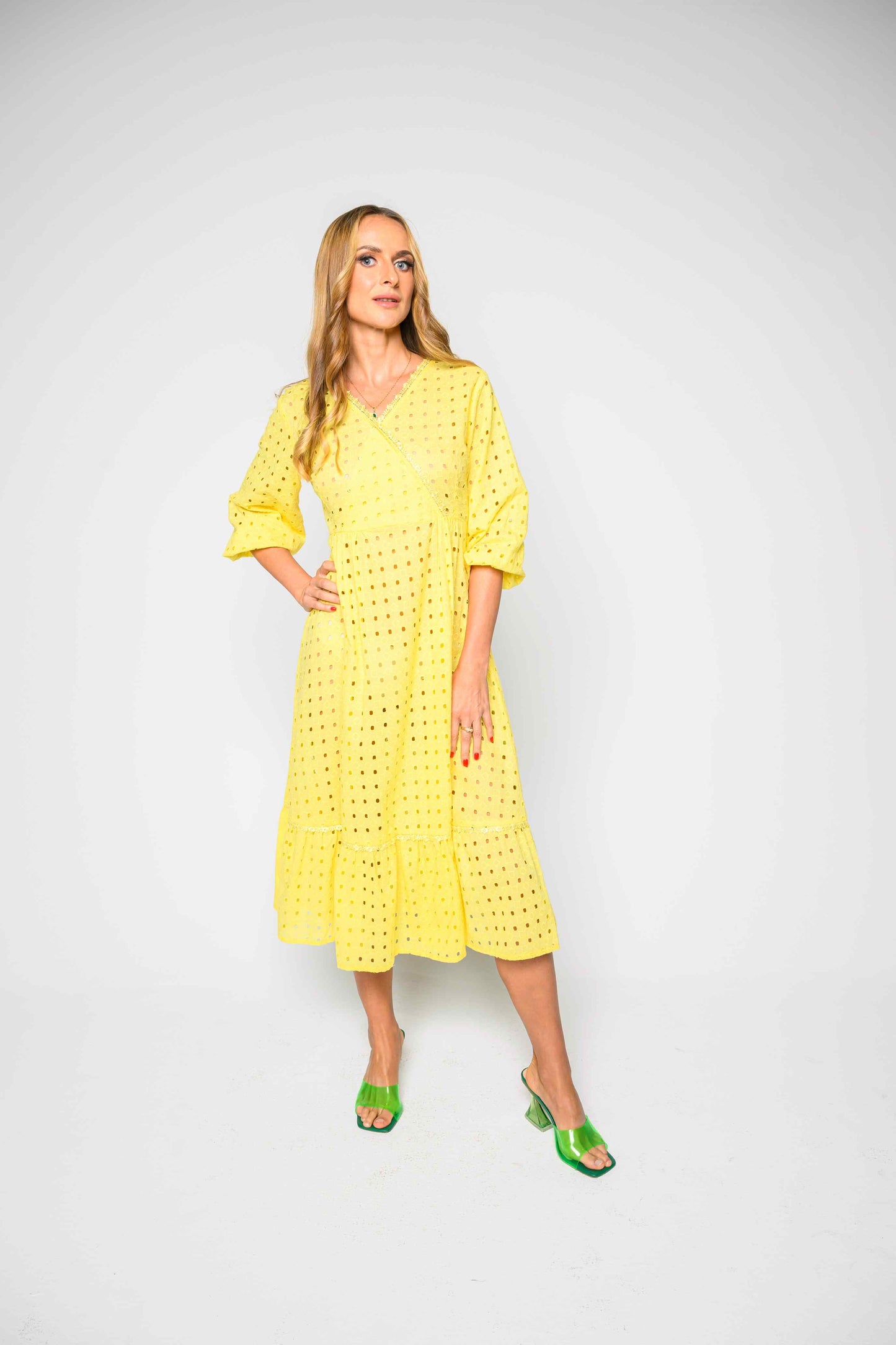 RMFI - Soft Yellow Chikankari Dress