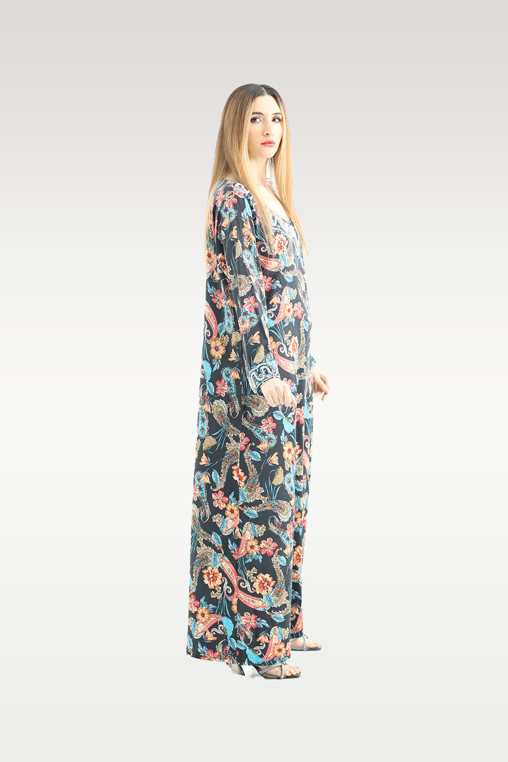 Alish Comfy Jalabiya with Flowy Print