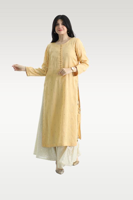 Alish Yellow Long Kurta with Plazo Pant