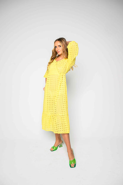RMFI - Soft Yellow Chikankari Dress