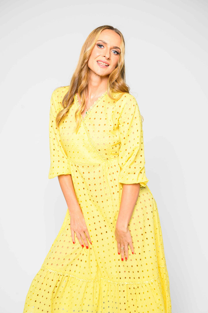 RMFI - Soft Yellow Chikankari Dress