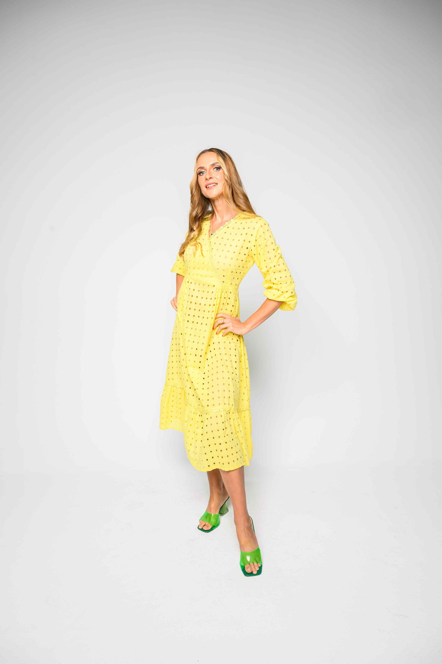 RMFI - Soft Yellow Chikankari Dress