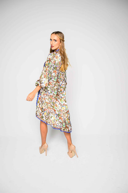 Alish White Kurti with Multicolor Design Crepe RMAF1