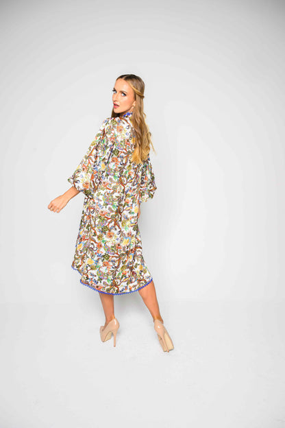 Alish White Kurti with Multicolor Design Crepe RMAF1