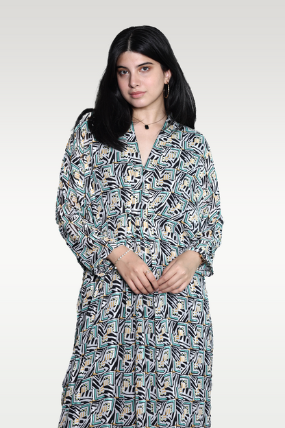 Alish Green Printed Long Gown RMR