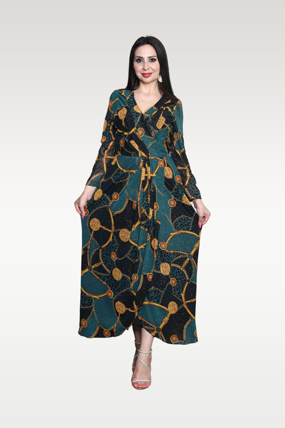 RMBJ - Shimmery Chain Pattern Long Gown