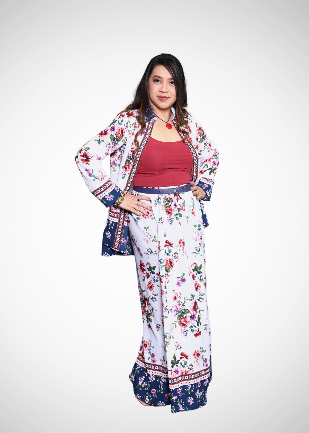 Alish Full Sleeves Skirt and Jacket Set With Floral Print RMIA