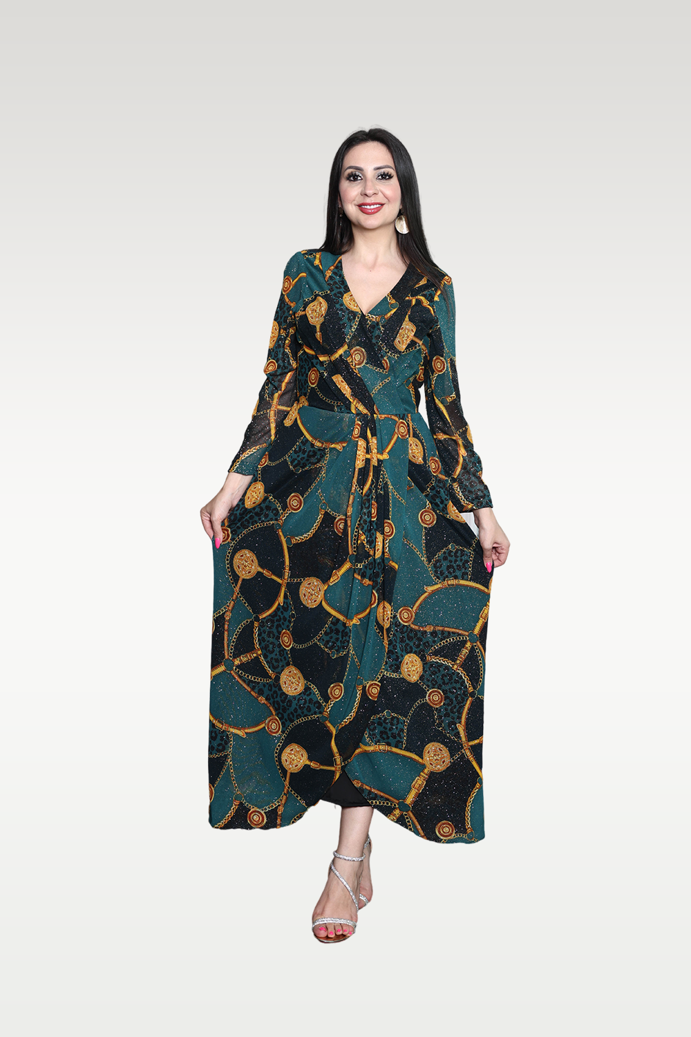 RMBJ - Shimmery Chain Pattern Long Gown