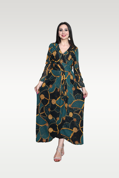 RMBJ - Shimmery Chain Pattern Long Gown