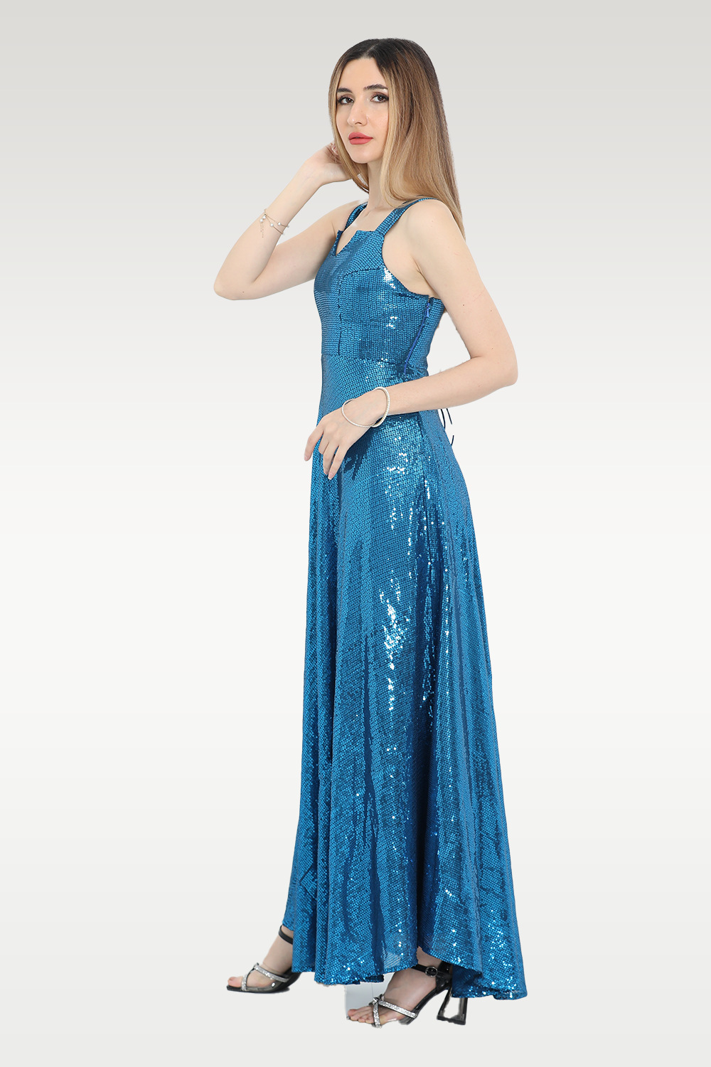 Alish Blue Glittery Gown