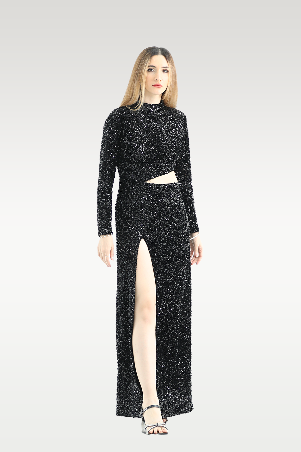 Alish Full Sleeve Black Designer Gown