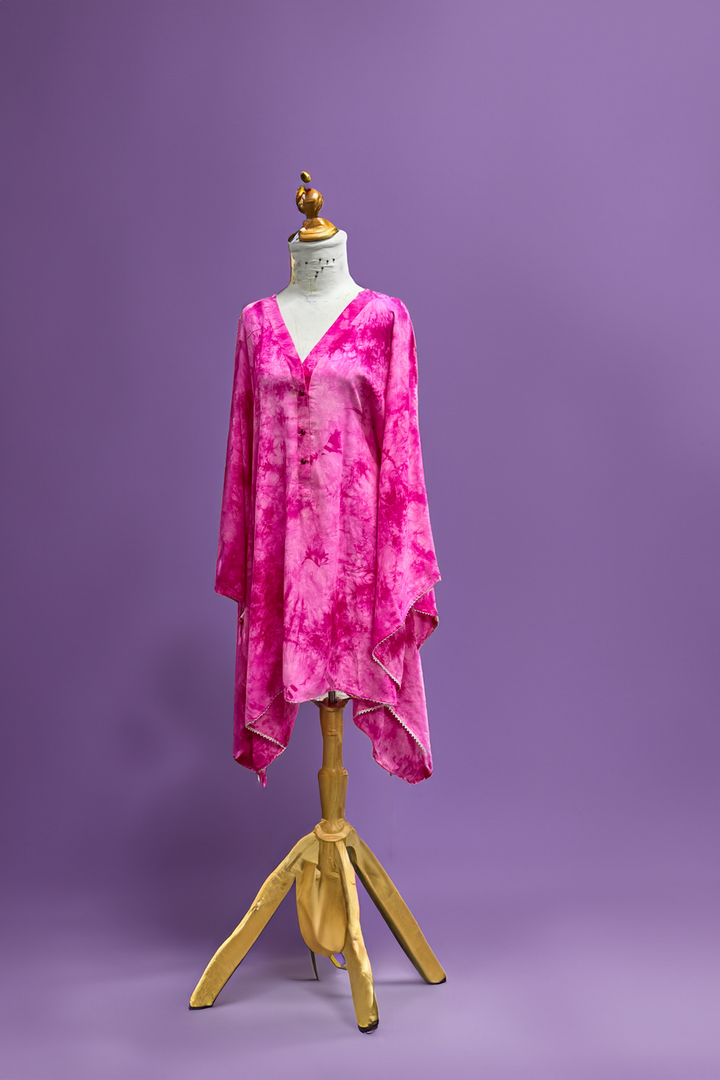 Vibrant in Velvet: Magenta Tunic Dress
