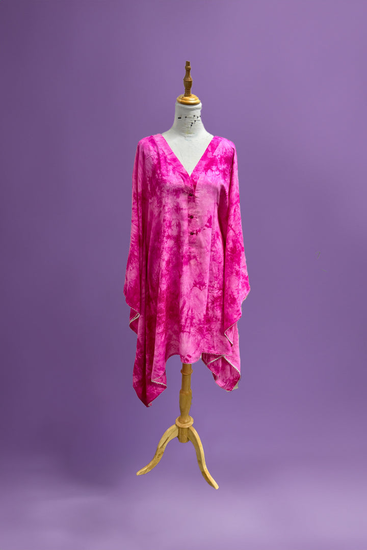 Vibrant in Velvet: Magenta Tunic Dress